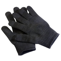 Thumbnail for Pair of black cut resistant safety gloves with ribbed cuffs
