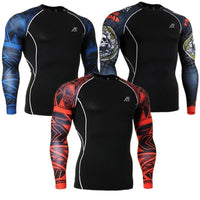 Thumbnail for Men's Printed Long-Sleeve Compression Shirt