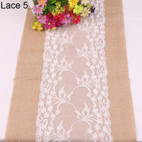 Thumbnail for New Vintage White Lace Jute Table Runner