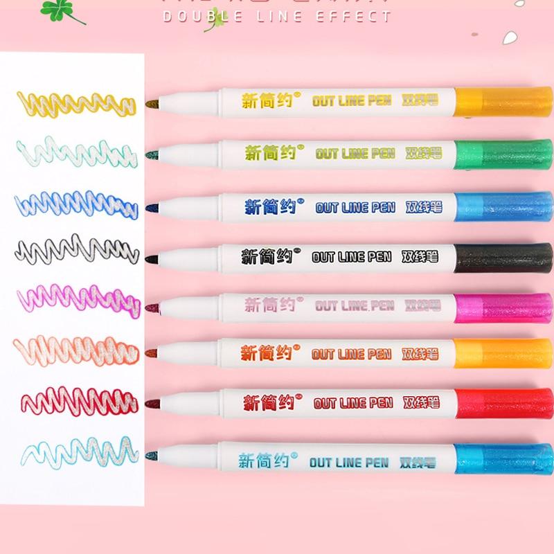 Double Line Contour Color Pen
