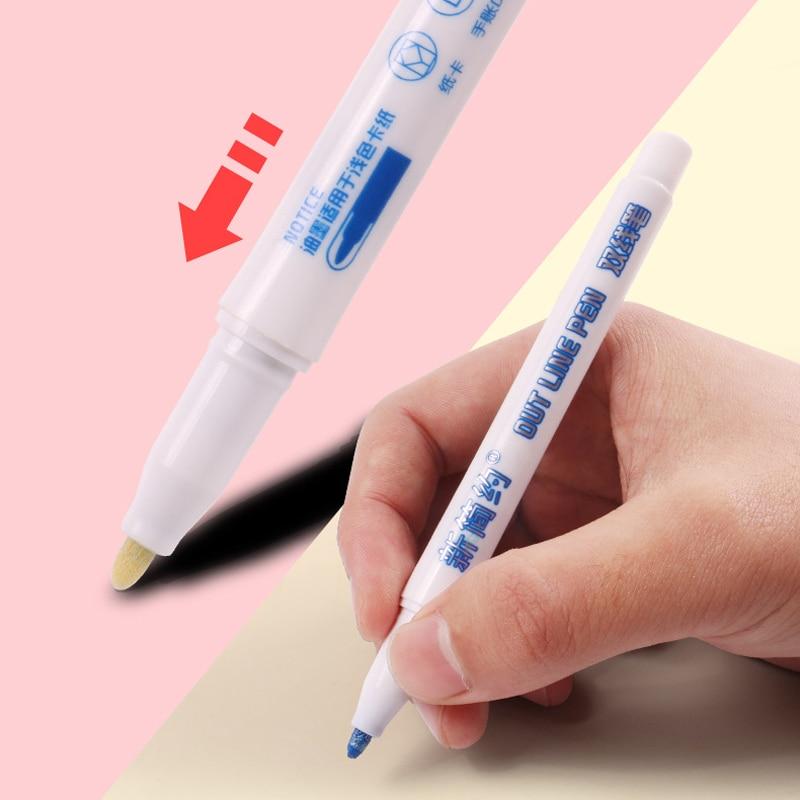 Double Line Contour Color Pen