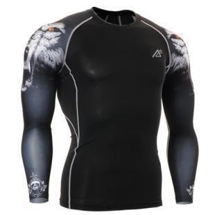 Men's Printed Long-Sleeve Compression Shirt