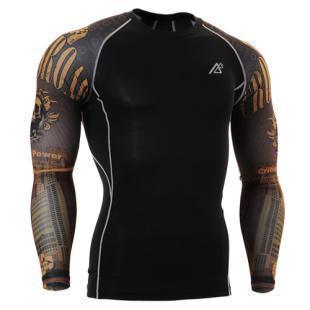 Men's Printed Long-Sleeve Compression Shirt
