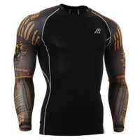 Thumbnail for Men's Printed Long-Sleeve Compression Shirt