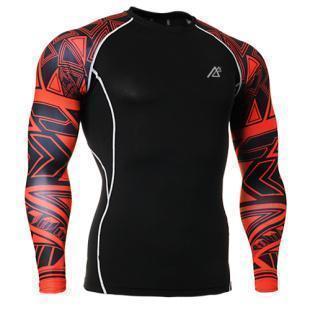 Men's Printed Long-Sleeve Compression Shirt