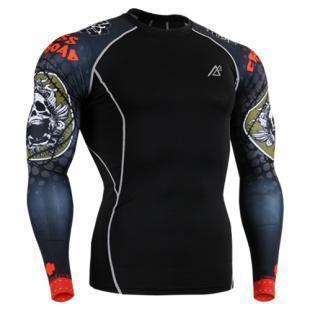 Men's Printed Long-Sleeve Compression Shirt