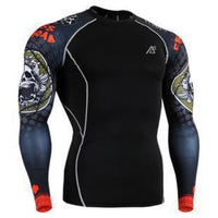 Thumbnail for Men's Printed Long-Sleeve Compression Shirt