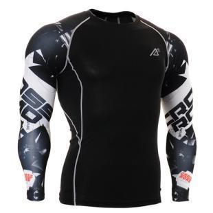 Men's Printed Long-Sleeve Compression Shirt