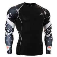 Thumbnail for Men's Printed Long-Sleeve Compression Shirt