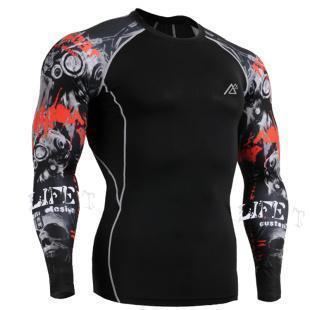 Men's Printed Long-Sleeve Compression Shirt