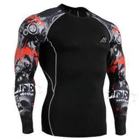 Thumbnail for Men's Printed Long-Sleeve Compression Shirt