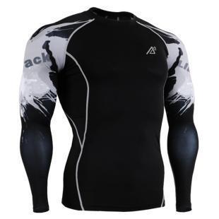 Men's Printed Long-Sleeve Compression Shirt